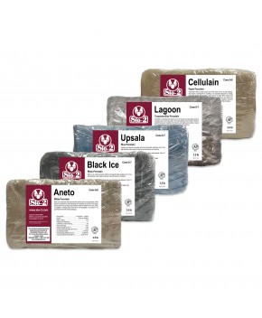 SIO-2 Porcelain Ceramic Pottery Clay Assortment, 17.5 lb - Aneto, Black Ice, Upsala, Lagoon, Cellulain SIO-2 Porcelain Ceramic Pottery Clay Assortment, 17.5 lb - Aneto, Black Ice, Upsala, Lagoon, Cellulain